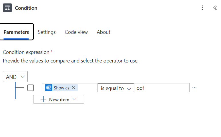 condition parameters